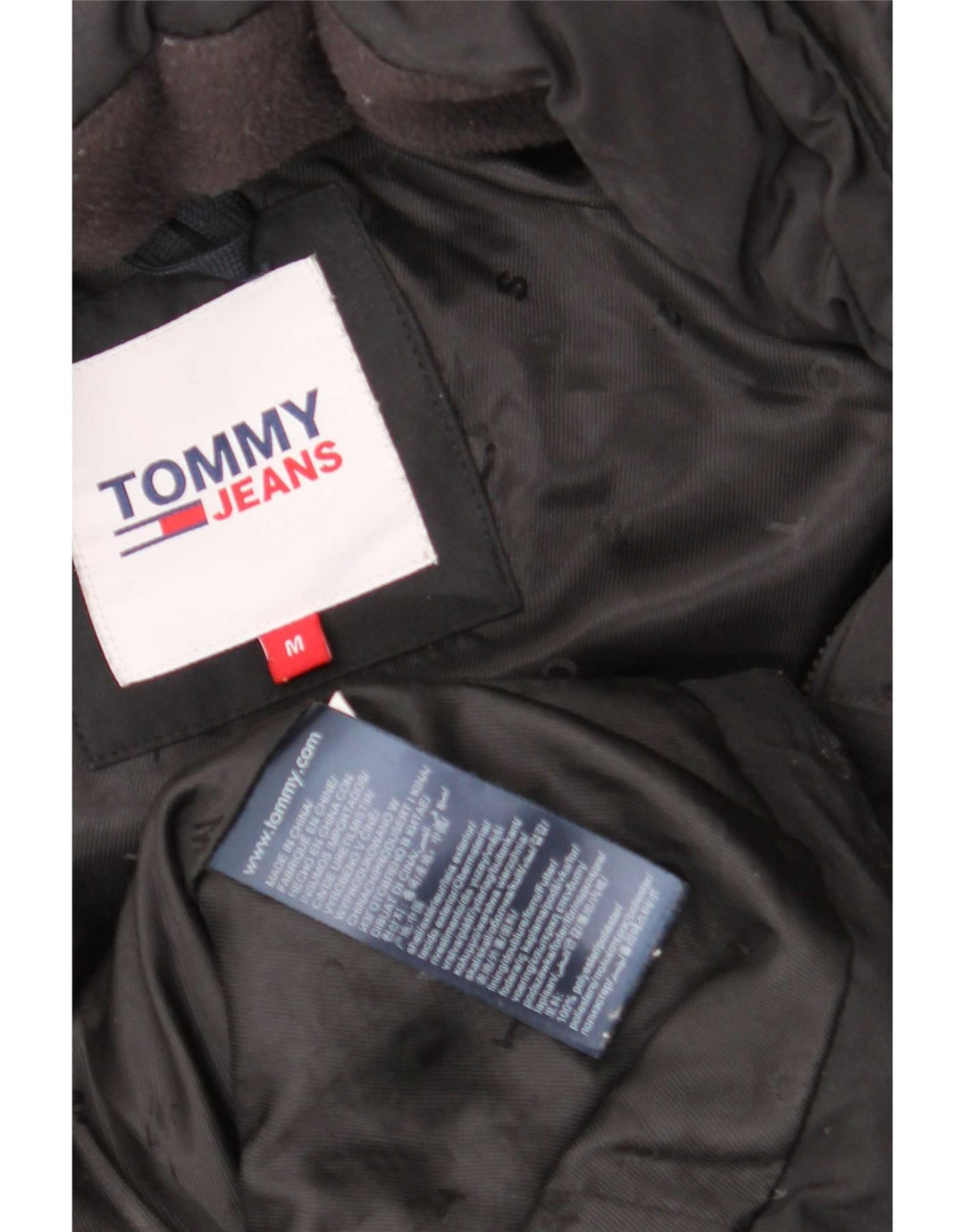 Tommy Hilfiger Γυναικείο παλτό με κουκούλα UK 14 Μεσαίο Μαύρο Πολυεστέρας