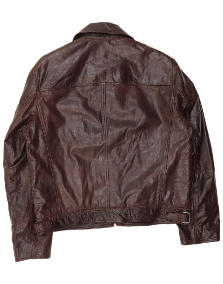 Vintage Ανδρικό Bomber Δερμάτινο Μπουφάν IT 54 2XL Καφέ Δερμάτινο