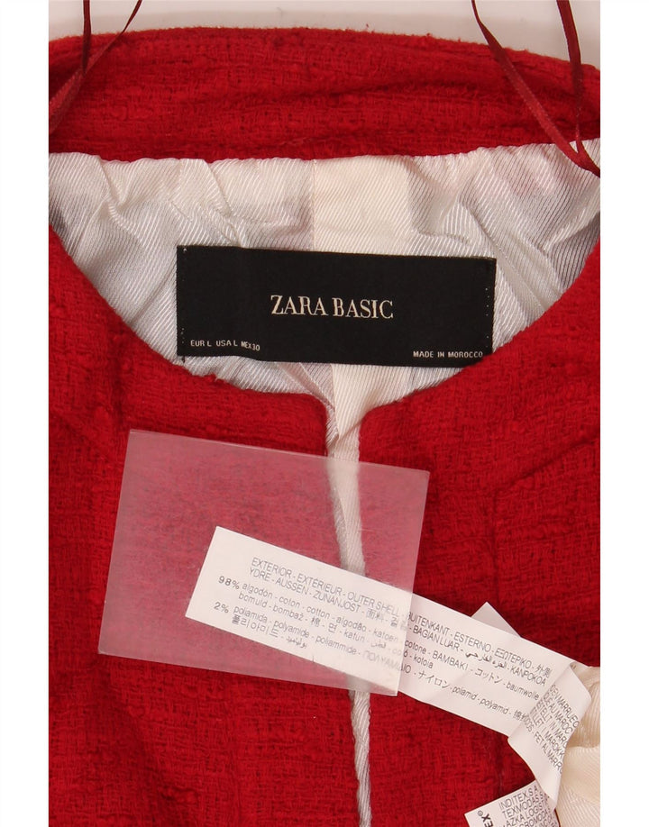 Zara Γυναικείο Σακάκι Μπλέιζερ UK 16 μεγάλο κόκκινο βαμβακερό