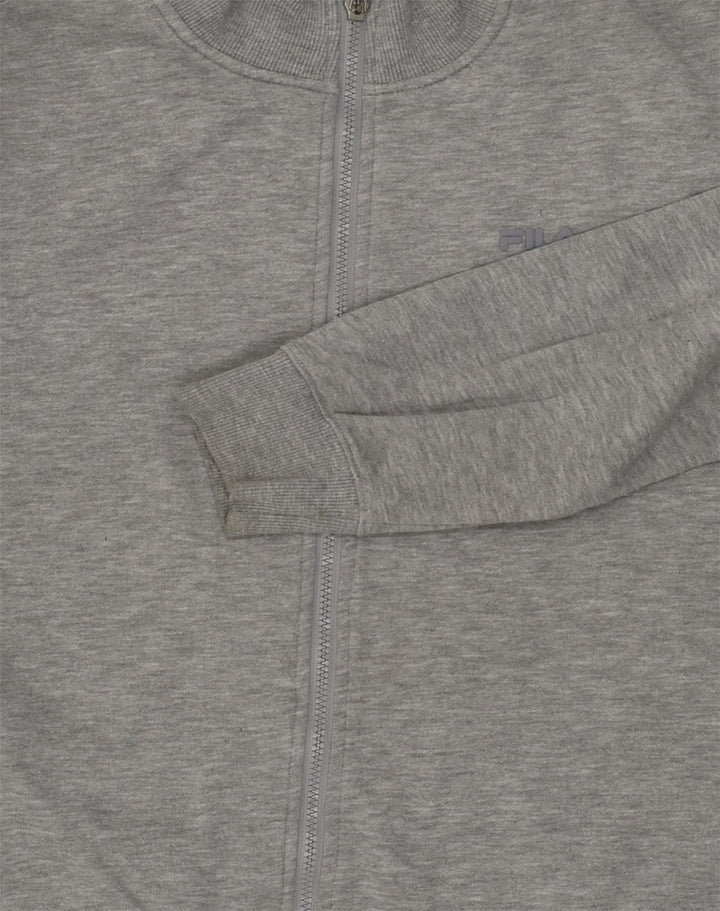 FILA Womens Tracksuit Top Jacket UK 14 Large Grey Cotton | Vintage Fila | Thrift | Second-Hand Fila | Used Clothing | Messina Hembry 
