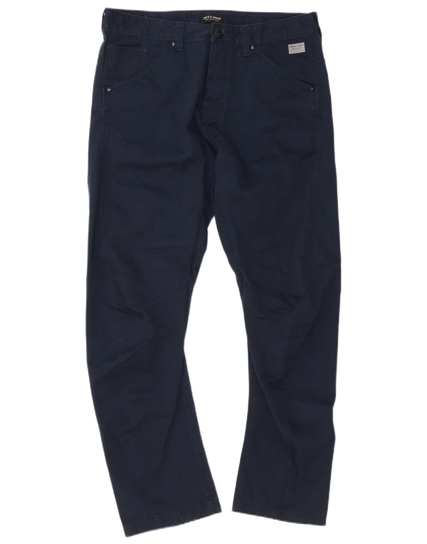 Jack & Jones Ανδρικό Anti Fit Casual Παντελόνι W36 L34 Navy Blue Cotton