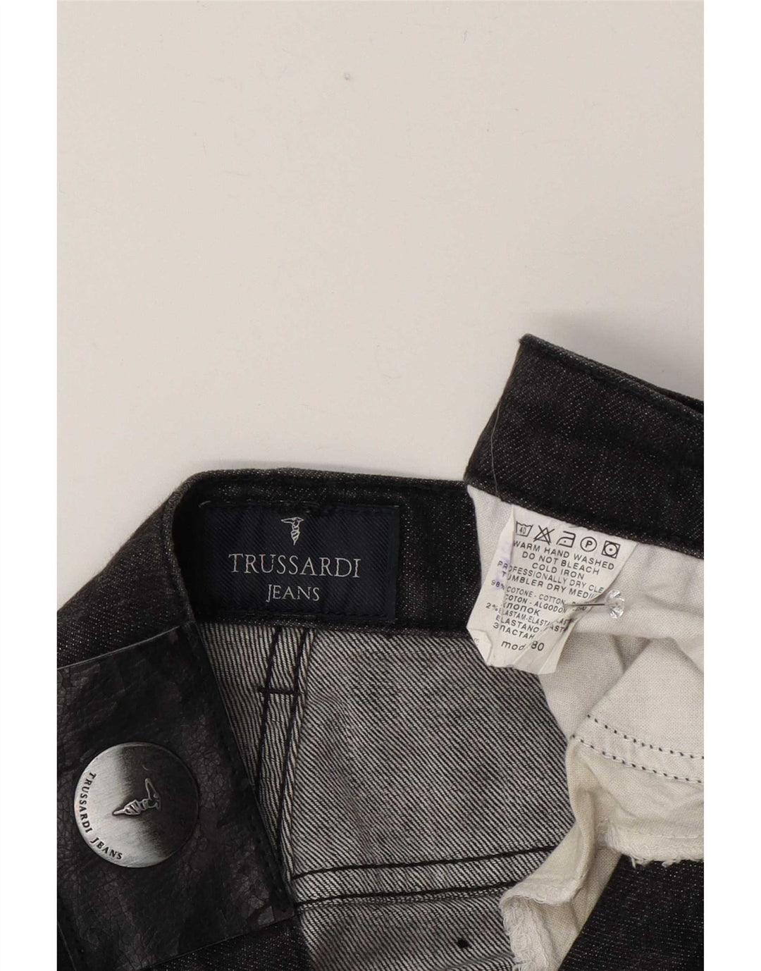 Ανδρικό τζιν Trussardi ίσιο W34 L33 Γκρι βαμβακερό