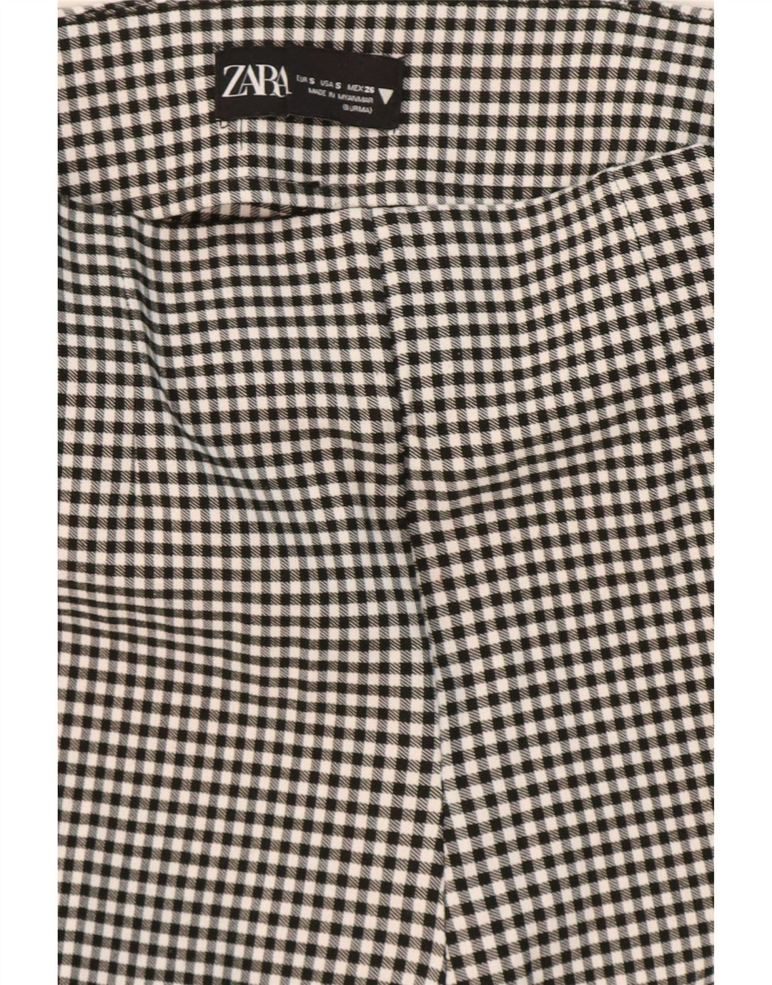Zara Γυναικείο κολάν UK 8 Small Black Gingham Viscose