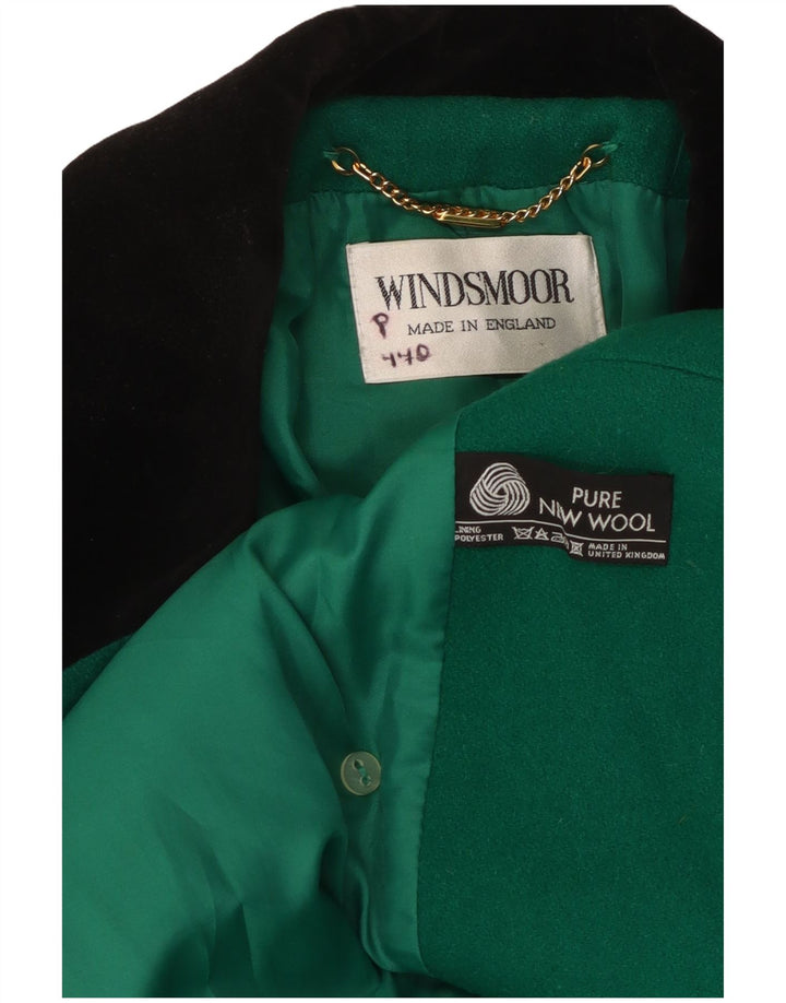 WINDSMOOR Γυναικείο παλτό με διπλό στήθος UK 10 Small Green Wool