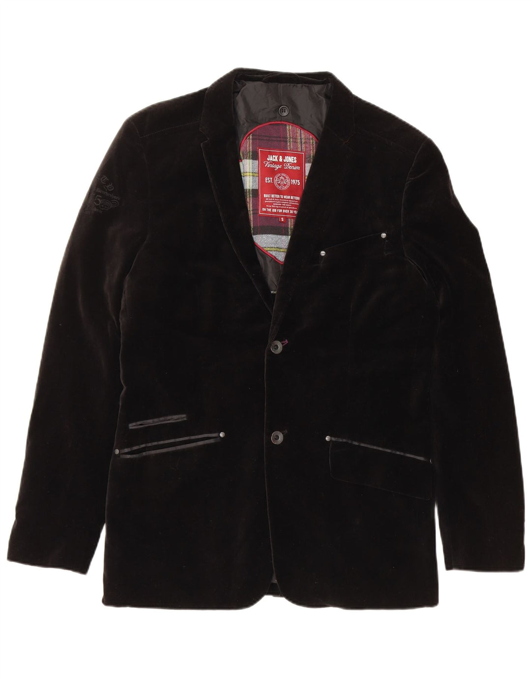 JACK & JONES Ανδρικό βελούδινο σακάκι 2 κουμπιών UK 36 μικρό βαμβακερό