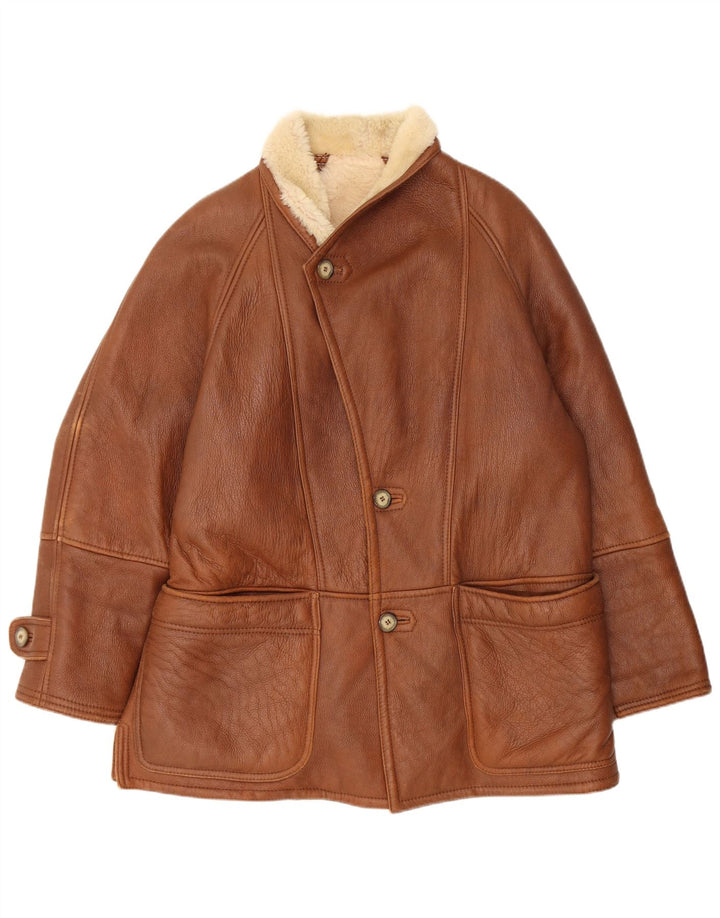 Vintage Ανδρικό Shearling Jacket IT 52 XL Brown Shearling