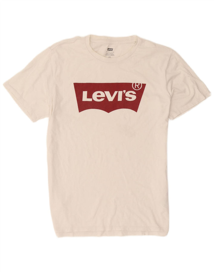 Ανδρικό γραφικό T-Shirt Levi's Top μεγάλο λευκό βαμβακερό