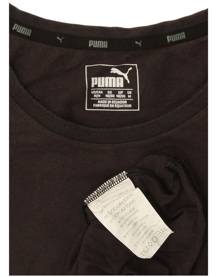 Ανδρικό γραφικό μπλουζάκι Puma, μεσαίο μαύρο βαμβακερό