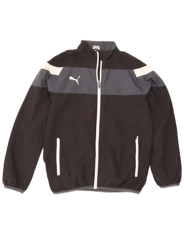 Puma Boys αθλητική φόρμα Top Jacket 11-12 Years Black Colourblock Polyester