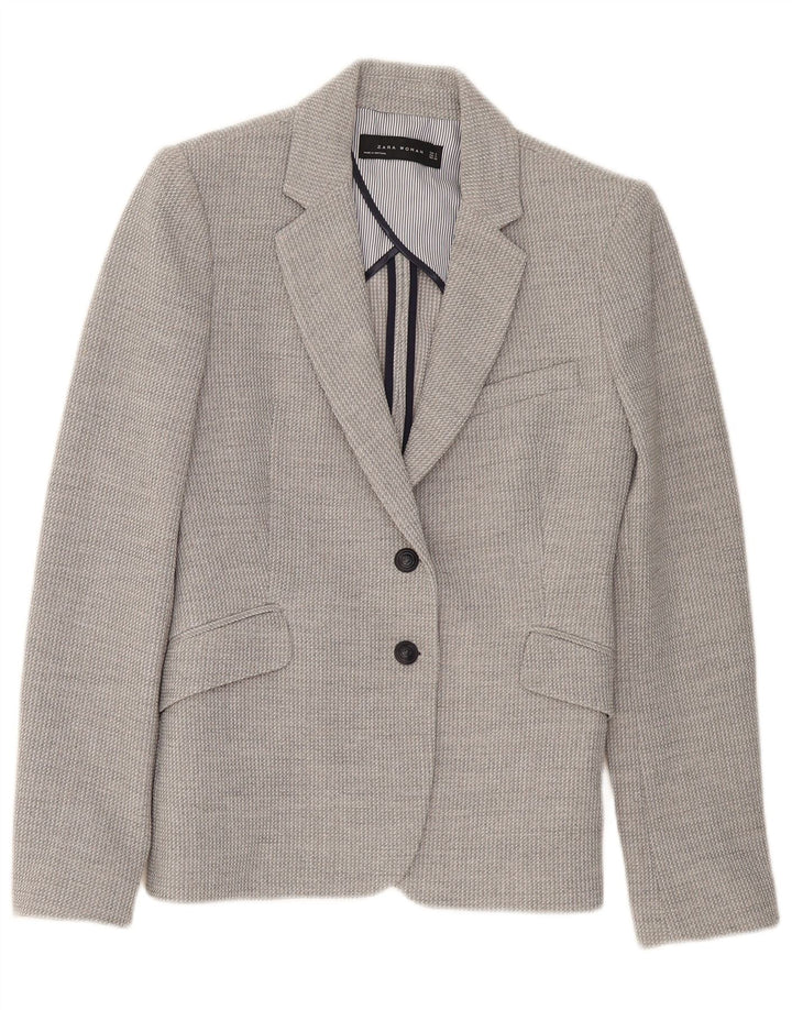 Zara Γυναικείο μπουφάν blazer UK 10 Small Grey Viscose
