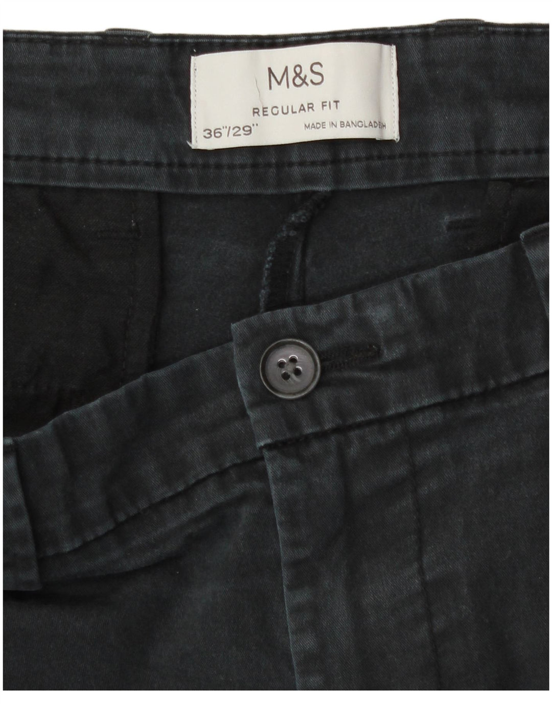 Marks & Spencer Ανδρικό ίσιο παντελόνι Chino με κανονική εφαρμογή W36 L29 Γκρι