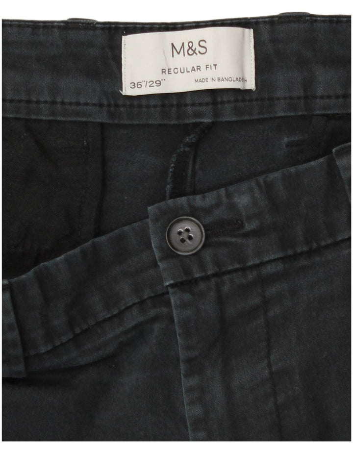 Marks & Spencer Ανδρικό ίσιο παντελόνι Chino με κανονική εφαρμογή W36 L29 Γκρι