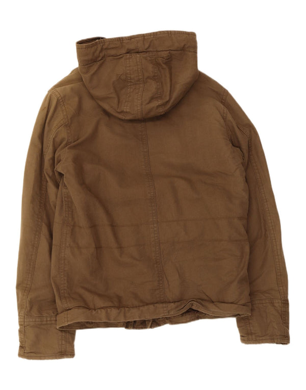 Abercrombie & Fitch Mens Hooded Sherpa Utility Jacket UK 40 Large Beige