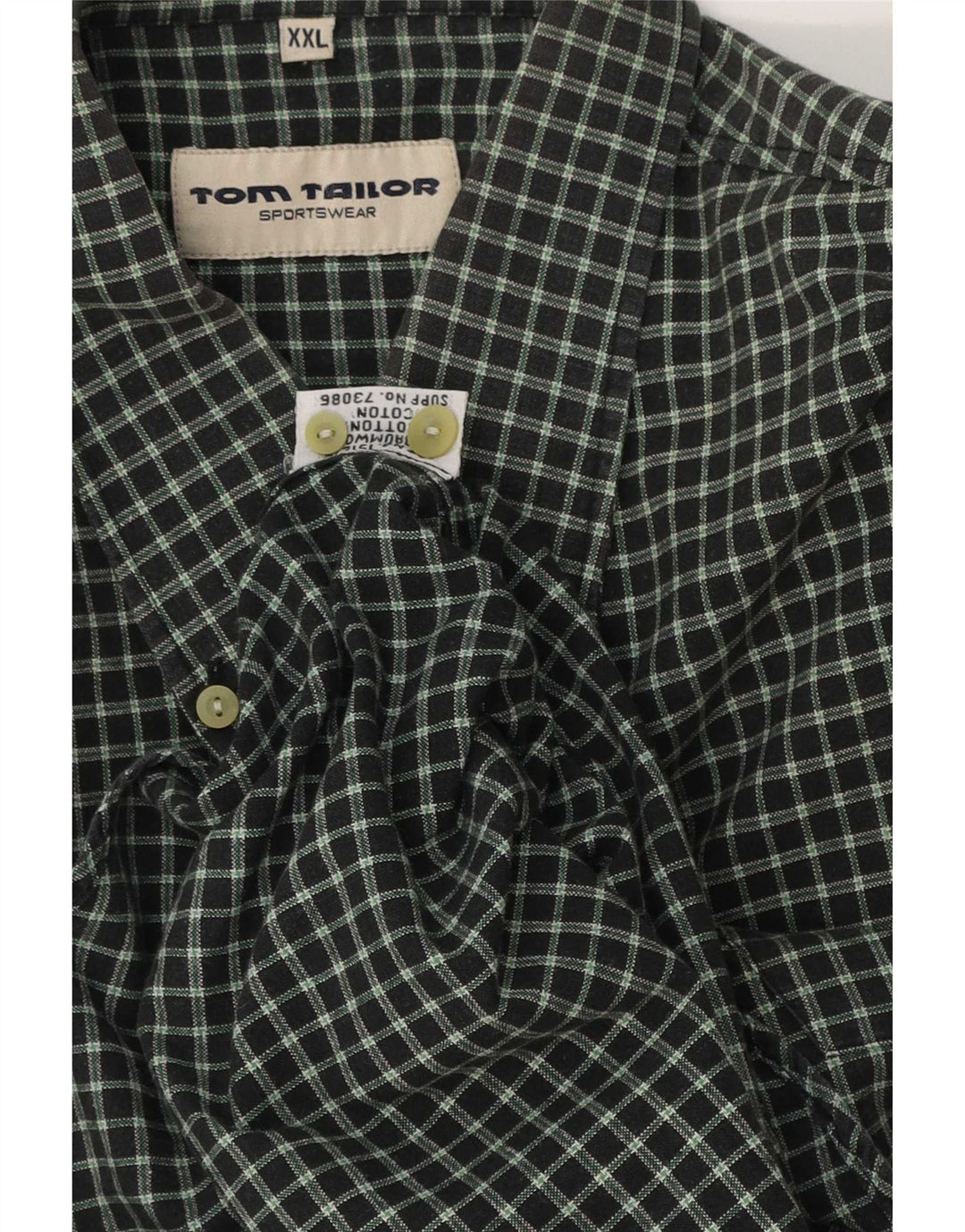 Ανδρικό πουκάμισο Tom Tailor 2XL Green Check Cotton