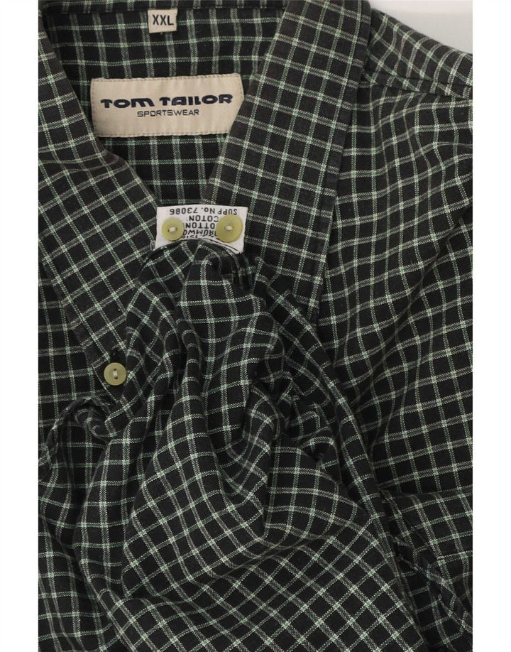 Ανδρικό πουκάμισο Tom Tailor 2XL Green Check Cotton