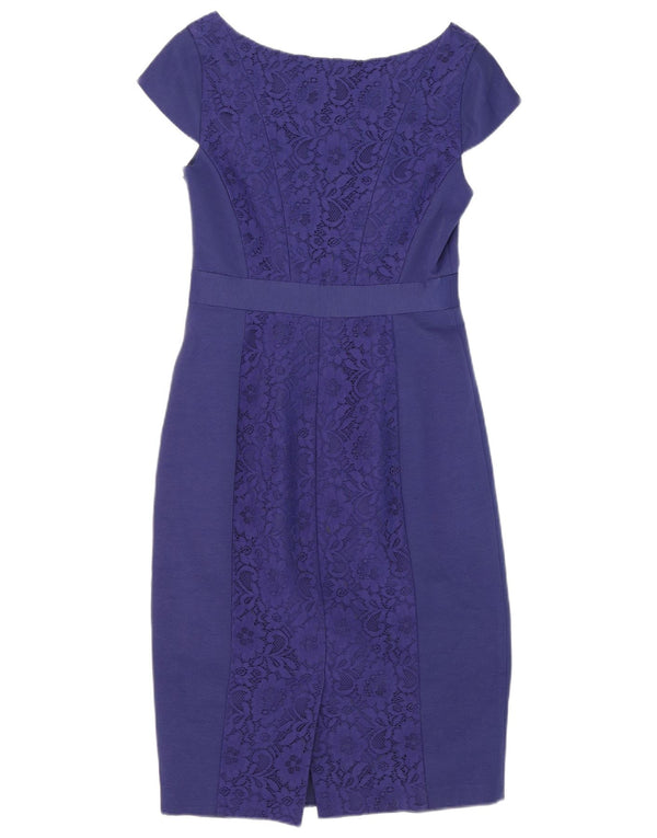 Γυναικείο φόρεμα με θήκη Monsoon UK 10 Small Navy Blue Floral Βαμβακερό