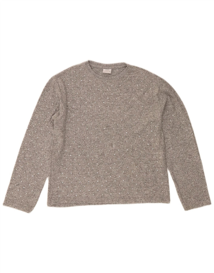Πουλόβερ Zara Girls Crew Neck Jumper 11-12 Years Grey Polyester