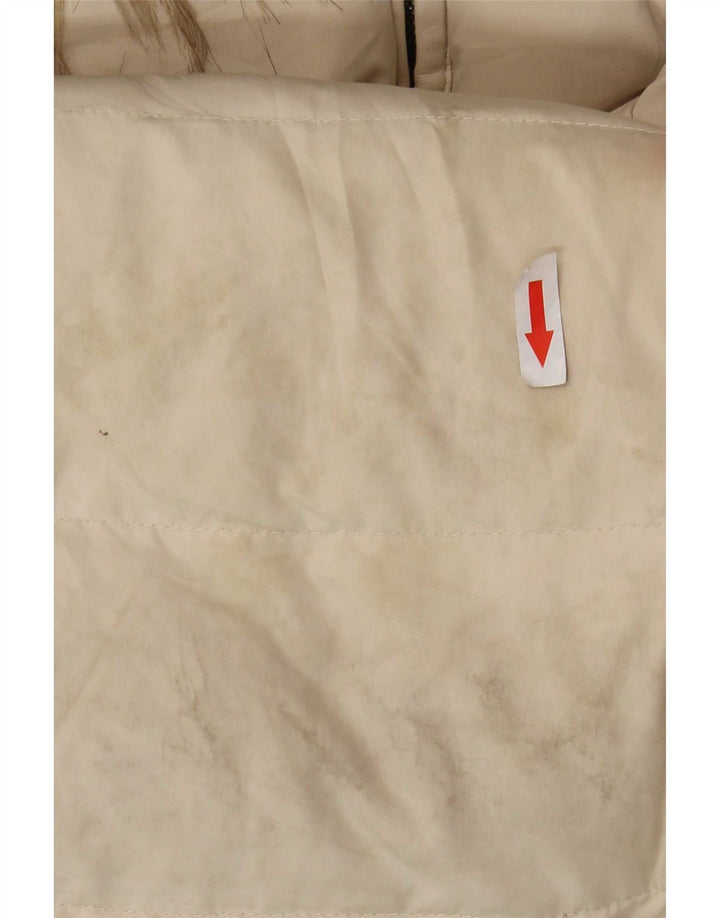 Zara Γυναικείο παλτό UK 14 Large Off White Πολυεστέρας