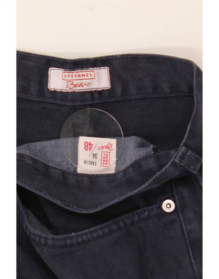Stefanel Ανδρικό ίσιο τζιν IT 48 Medium W34 L34 Navy Blue Cotton