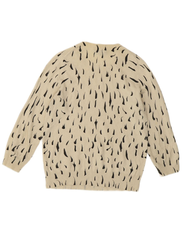 Jaeger γυναικείο πουλόβερ με λαιμόκοψη UK 8 μικρό βαμβάκι με στίγματα