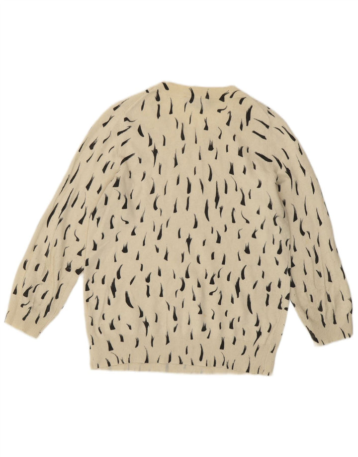 Jaeger γυναικείο πουλόβερ με λαιμόκοψη UK 8 μικρό βαμβάκι με στίγματα