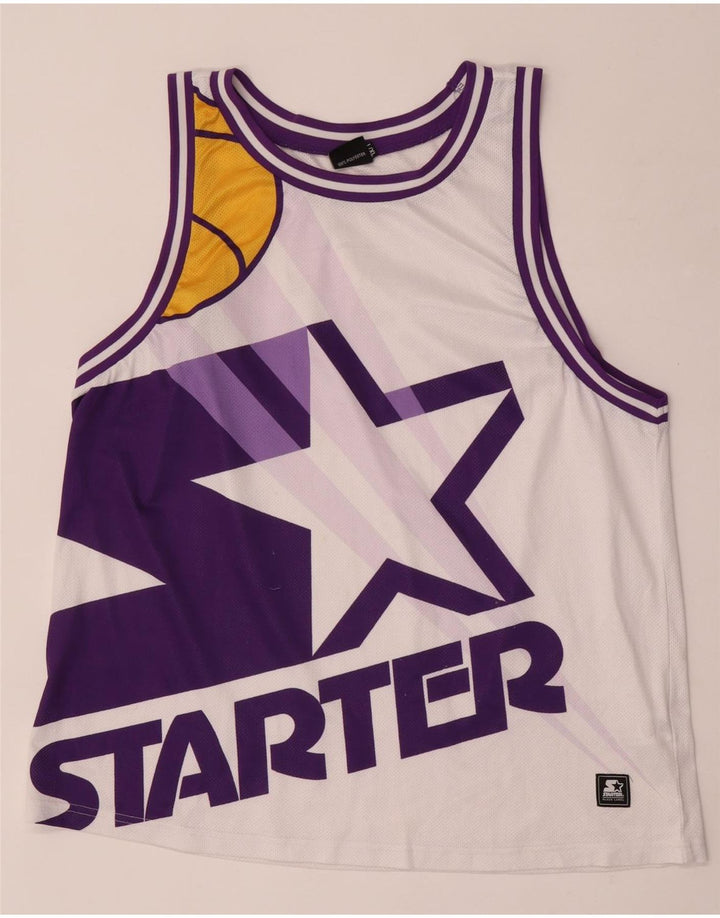 Ανδρικό γραφικό γιλέκο Starter Top Large White Colorblock Πολυεστέρας