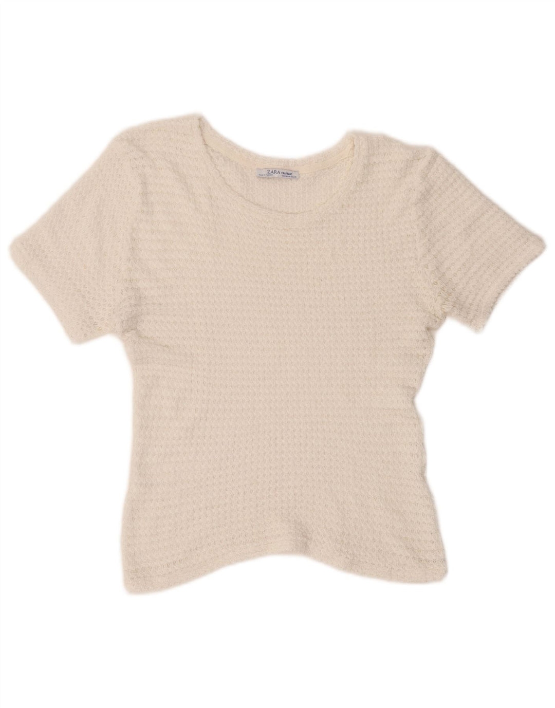 Zara Γυναικεία Πλεκτή Μπλούζα Trafaluc Top UK 14 Medium White