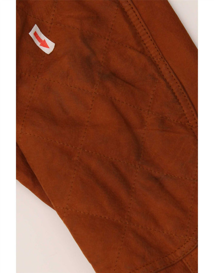 Ανδρικό δερμάτινο μπουφάν Timberland με κουκούλα UK 40 Large Brown