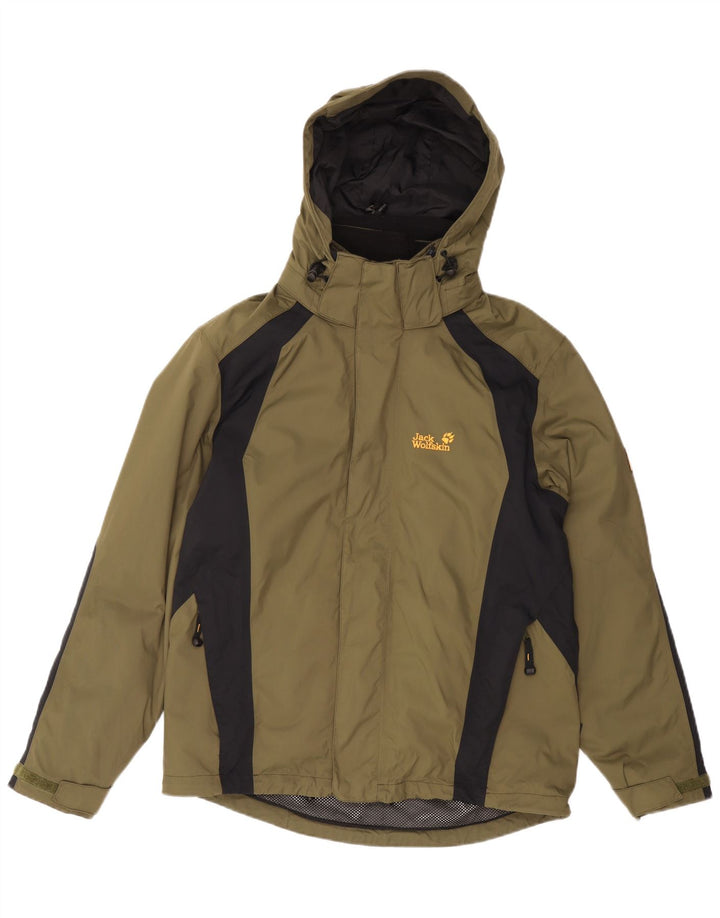 JACK WOLFSKIN Ανδρικό τζάκετ αντιανεμικό UK 36/38 Medium Khaki Colourblock