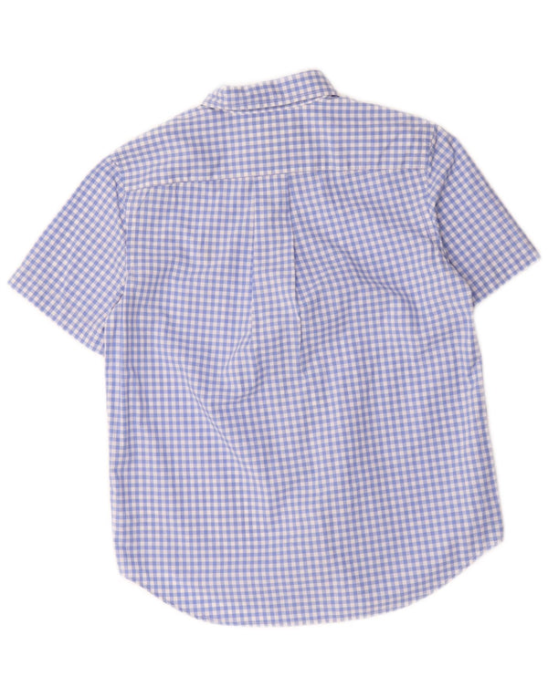 Ralph Lauren Boys κοντομάνικο πουκάμισο 10-11 ετών Μεσαίο μπλε βαμβακερό Gingham