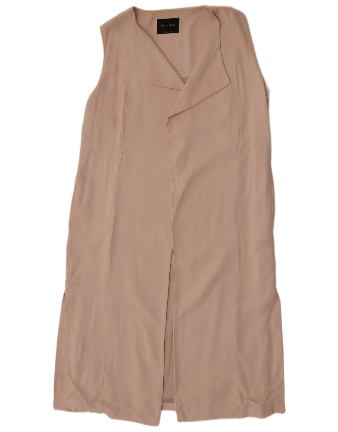 Massimo Dutti γυναικείο αμάνικο σακάκι μακρόστενο UK 14 Medium Beige