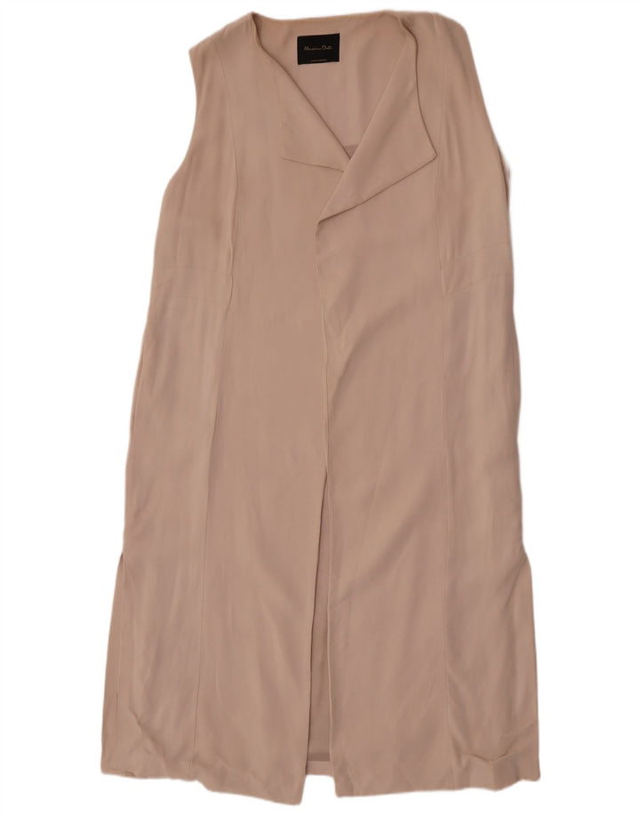 Massimo Dutti γυναικείο αμάνικο σακάκι μακρόστενο UK 14 Medium Beige