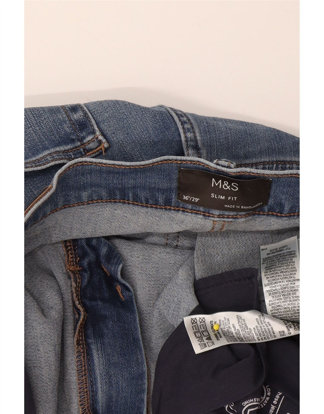 Marks & Spencer Ανδρικό Slim Jeans W36 L29 Μπλε βαμβακερό