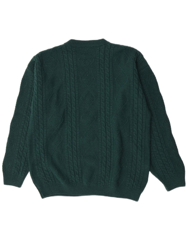 Vintage Ανδρικό πουλόβερ με λαιμόκοψη 2XL Πράσινο Ακρυλικό