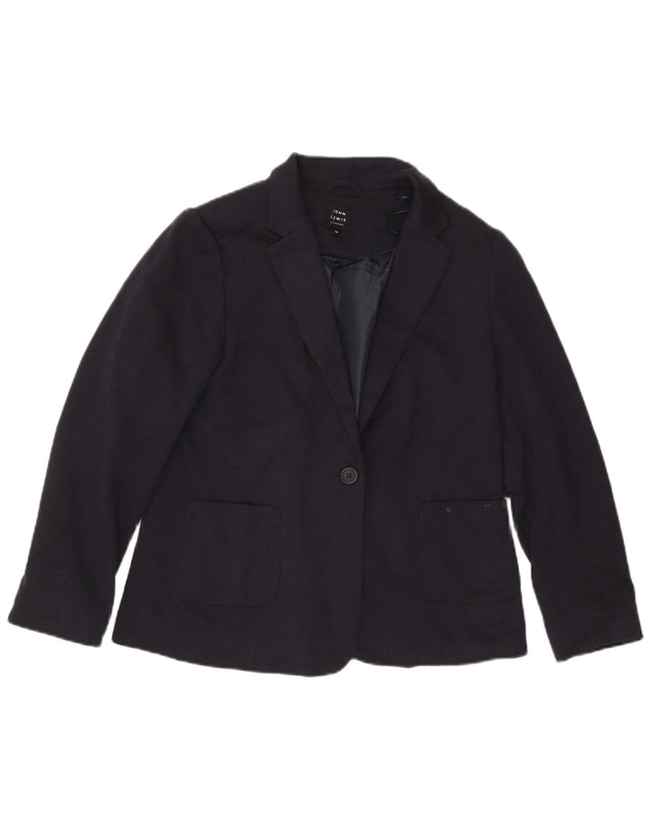 John Lewis Γυναικείο μπουφάν σακάκι 1 κουμπιού UK 14 Medium Navy Blue Polyester