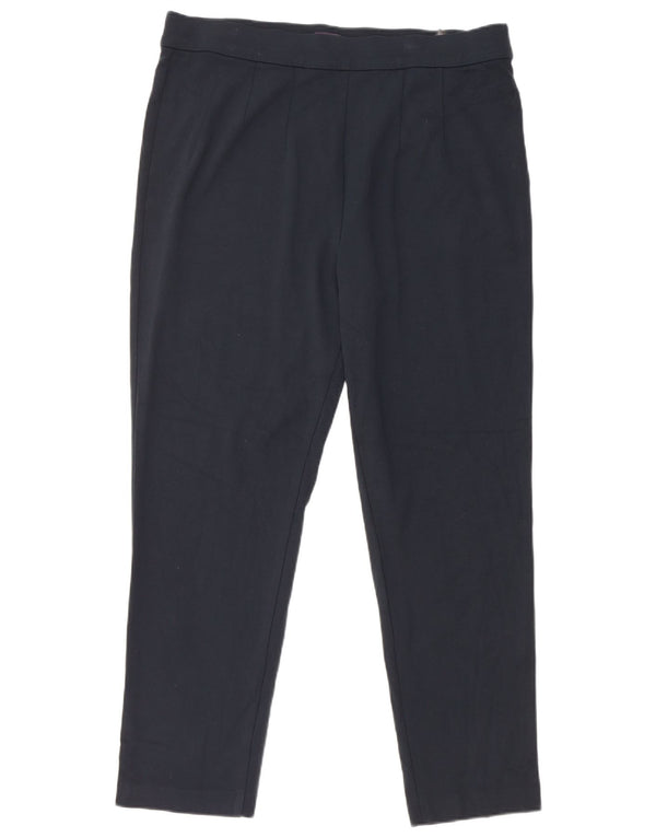 Marks & Spencer Γυναικείο κωνικό casual παντελόνι UK 18 XL W36 L28 Navy Blue