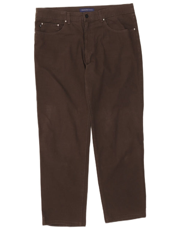 TRUSSARDI Ανδρικό τζιν ίσιο W40 L30 Καφέ βαμβακερό