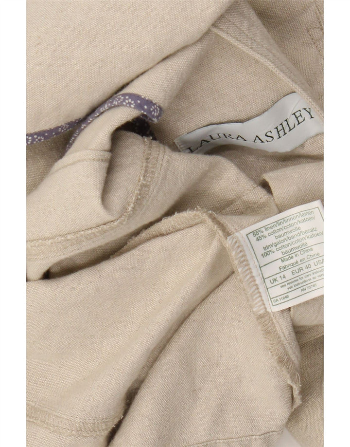 Laura Ashley Γυναικείο μπλέιζερ με 3 κουμπιά μπουφάν UK 14 Μεγάλο μπεζ λινό