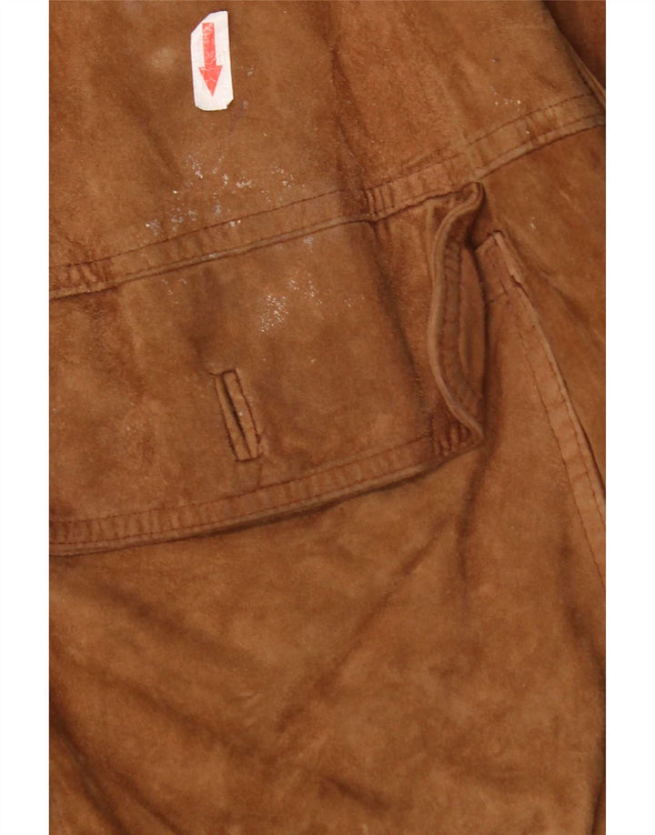 Vintage Ανδρικό Suede Bomber Jacket UK 42 XL Καφέ Δερμάτινο