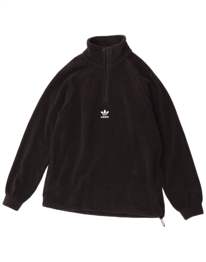 Adidas Ανδρικό φερμουάρ Fleece Jumper Μικρός Μαύρος Πολυεστέρας