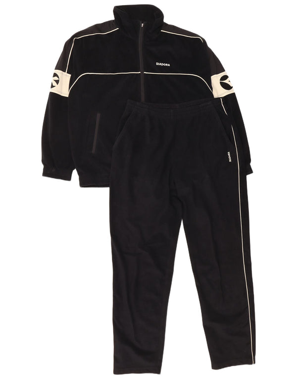 Ανδρική φόρμα Diadora Graphic Velor Full Tracksuit UK 40 Medium Black Colourblock