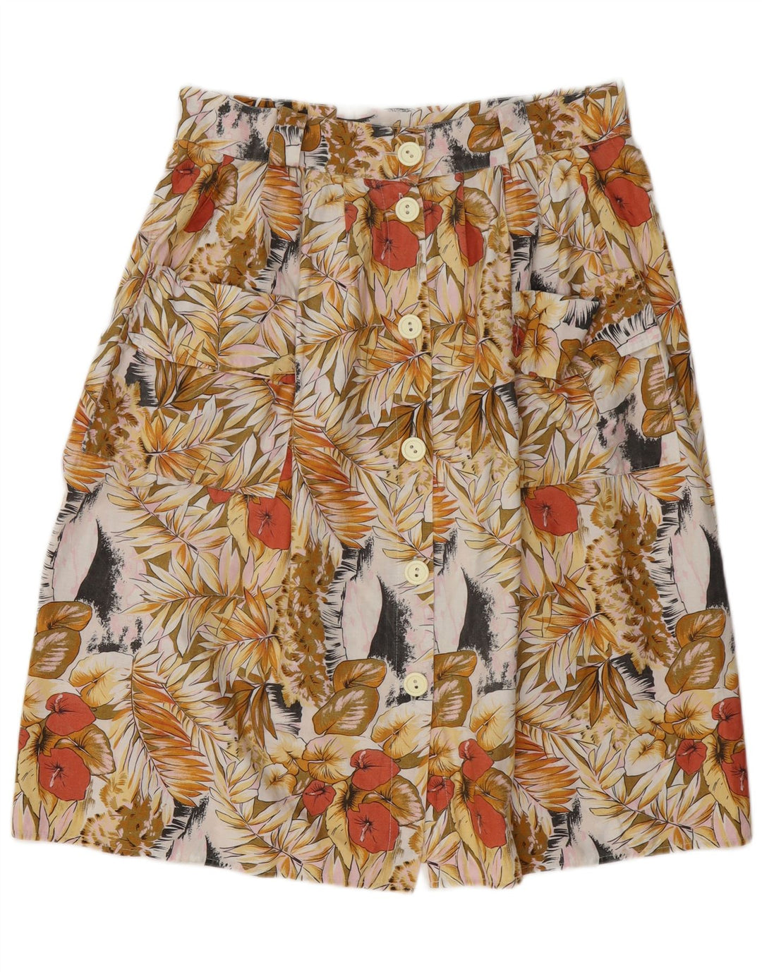 VINTAGE Γυναικεία Φούστα σε γραμμή Α W34 Μεγάλη Πολύχρωμη Floral