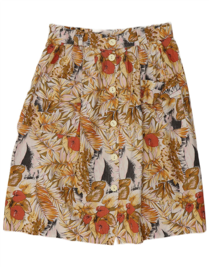 VINTAGE Γυναικεία Φούστα σε γραμμή Α W34 Μεγάλη Πολύχρωμη Floral