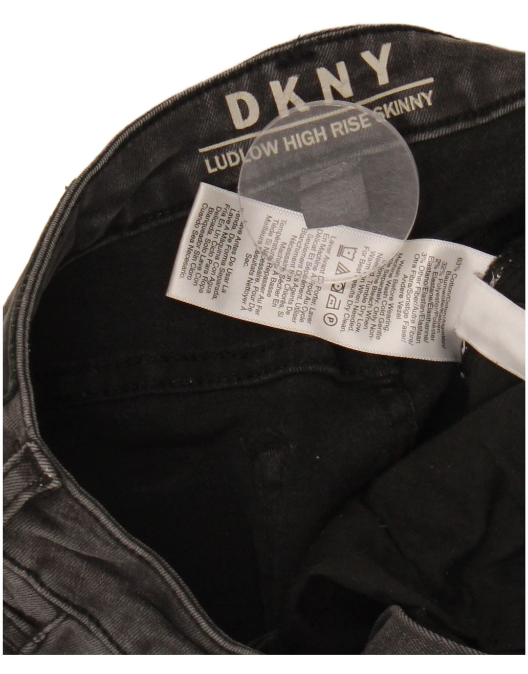 DKNY Γυναικεία Ludlow Ψηλόχρωμα Skinny Jeans W28 L26 Μαύρο βαμβακερό