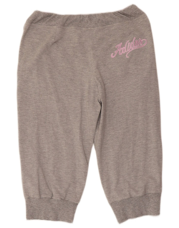 ADIDAS Girls Capri Tracksuit Trousers Joggers 15-16 Years Grey