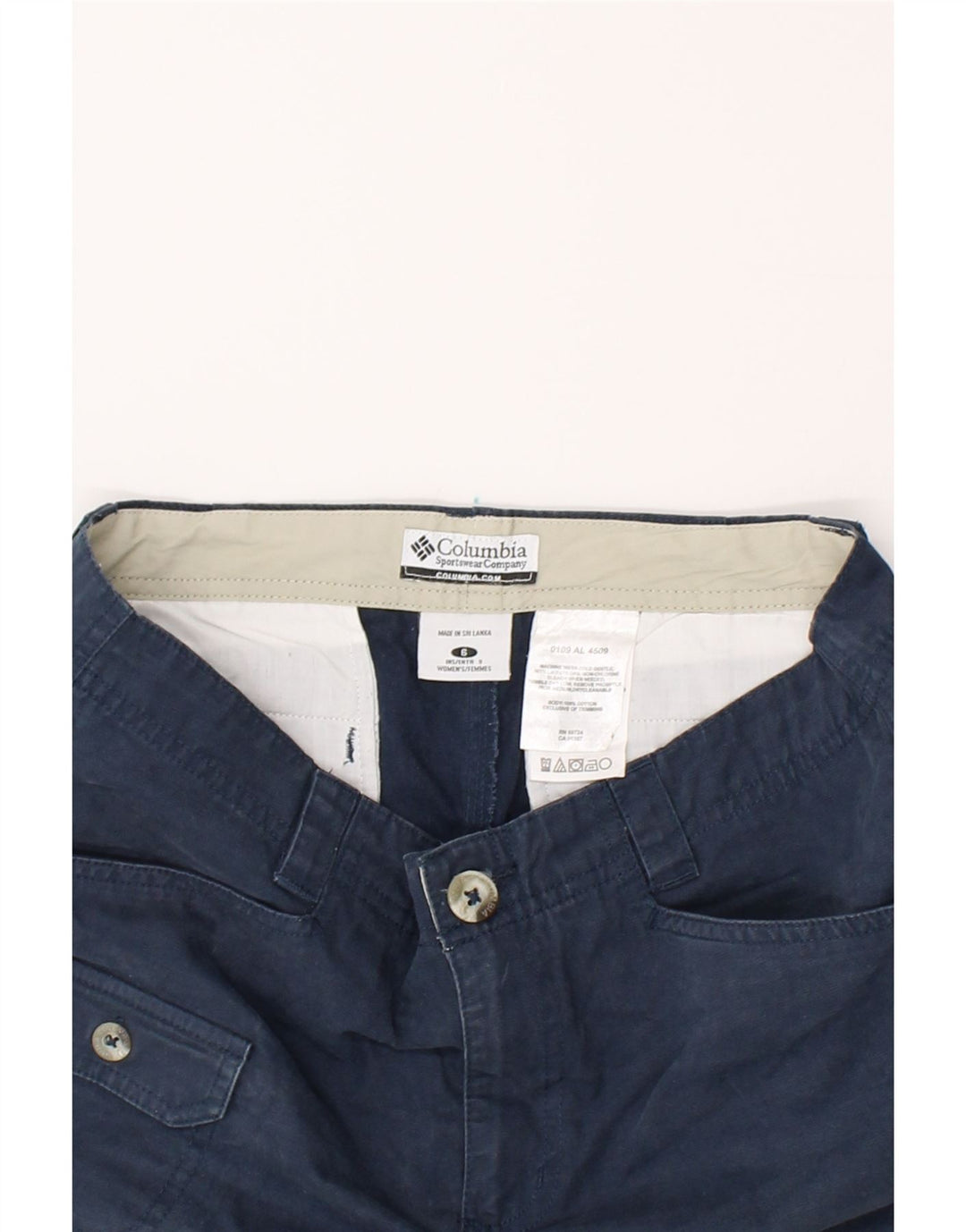 COLUMBIA Womens Cargo Shorts US 6 Medium W30 Navy Blue Cotton Vintage Columbia and Second-Hand Columbia from Messina Hembry 