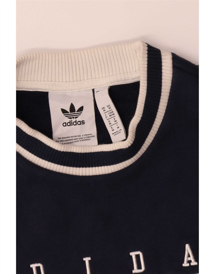 Ανδρικό γραφικό φούτερ Adidas Jumper Medium Navy Blue βαμβακερό