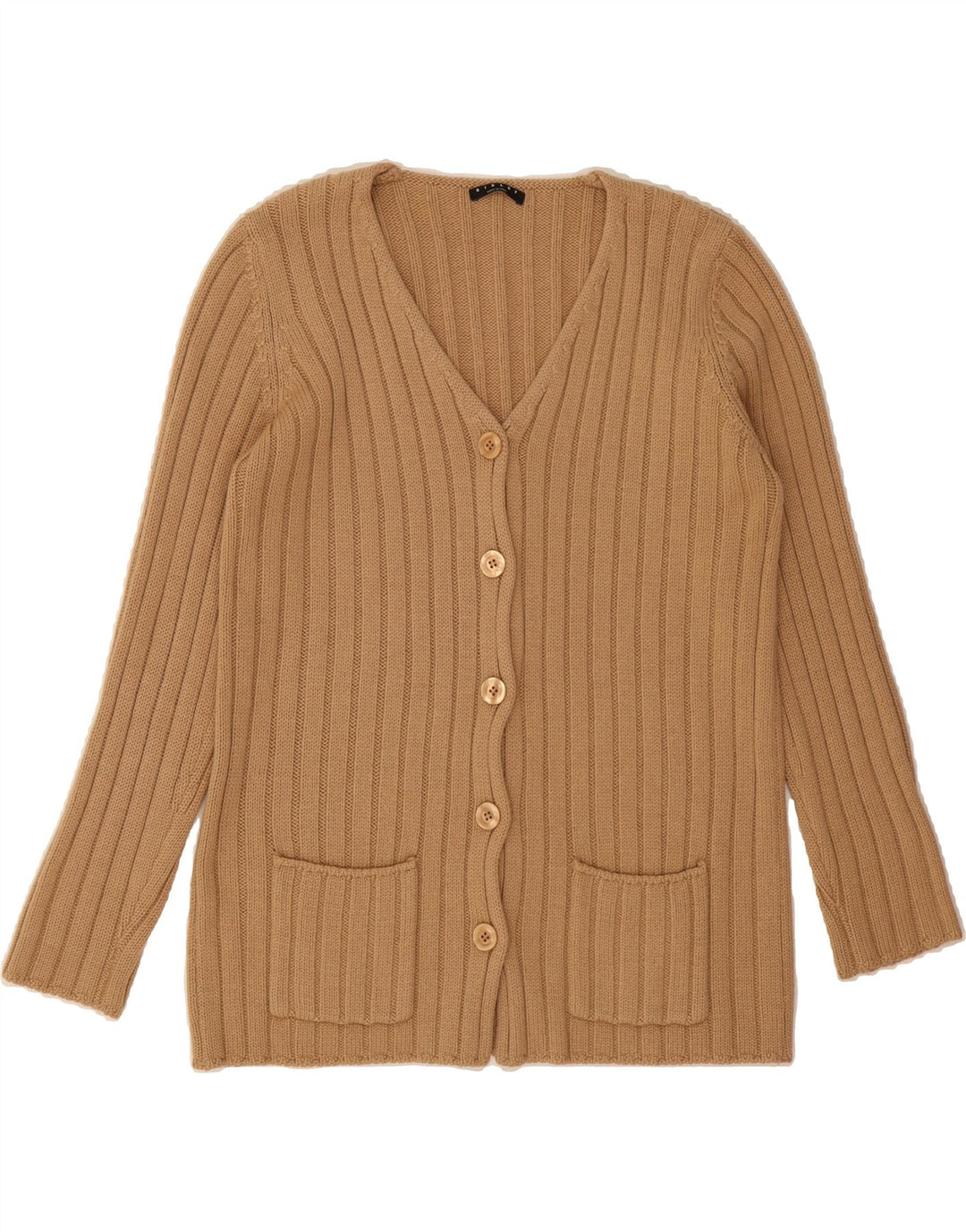 SISLEY Womens Cardigan Sweater UK 14 Medium Beige Wool Vintage Sisley and Second-Hand Sisley from Messina Hembry 
