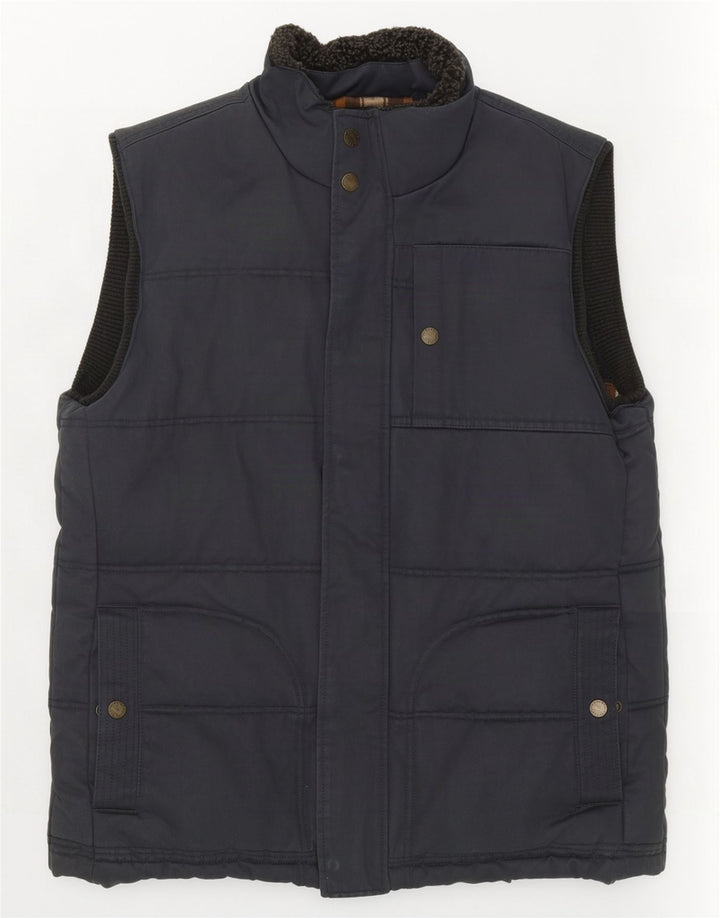 Fat Face Ανδρικό Gilet UK 38 Medium Navy Blue βαμβακερό