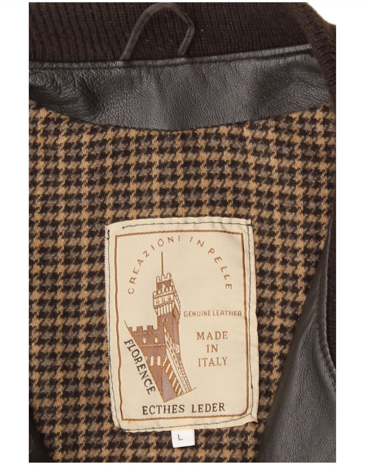 Vintage Ανδρικό Δερμάτινο Μπουφάν UK 40 Large Brown Δερμάτινο